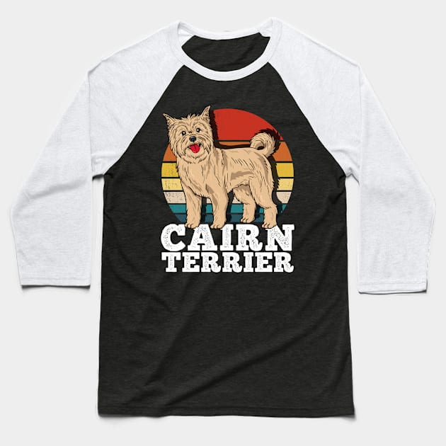 Cairn Terrier Dog Lover Retro Baseball T-Shirt by KAWAIITEE